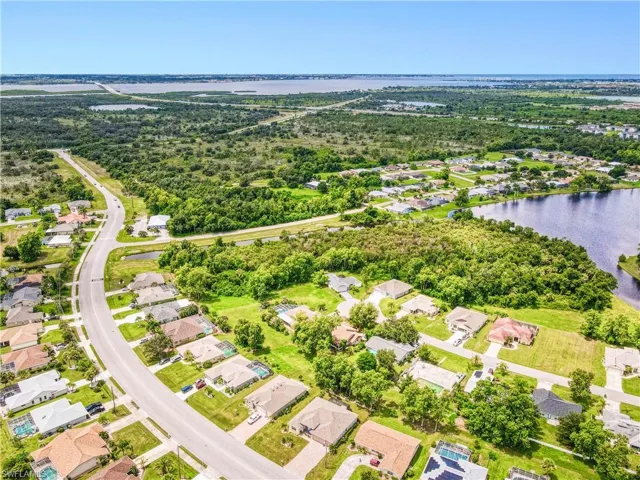 scenic aerial of Rio De Janeiro Ave with lake