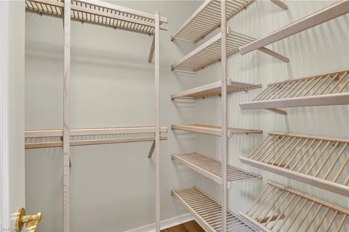 Spacious closet with wood finished floors