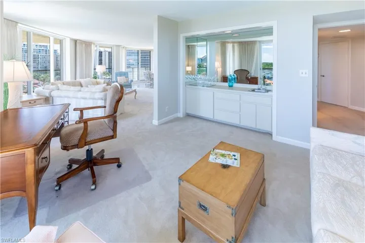 View of carpeted living room