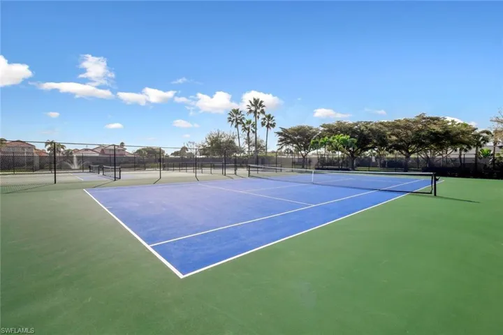 View of tennis court