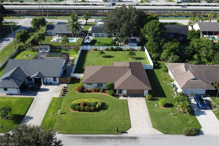 Aerial perspective of suburban area