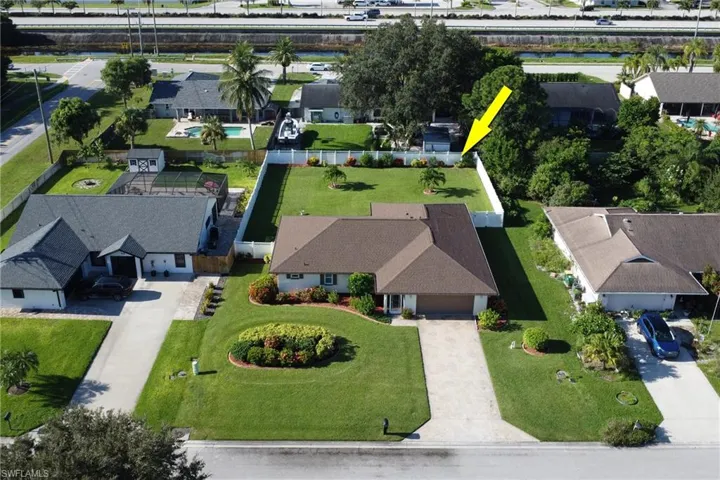 Aerial view of residential area