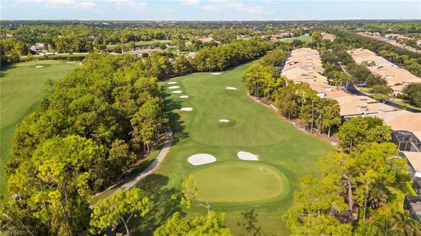 Birds eye view of golf course