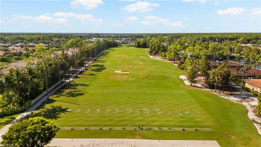 Birds eye view of driving range