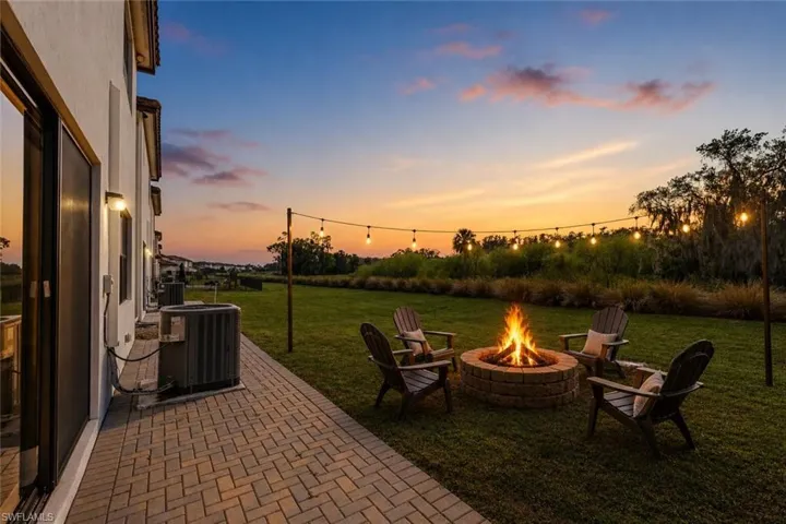 Backyard with Bonfire- Bonfire virtually added