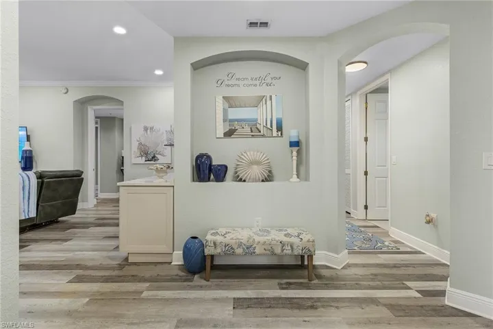 Entry foyer provides privacy and welcomes guests.