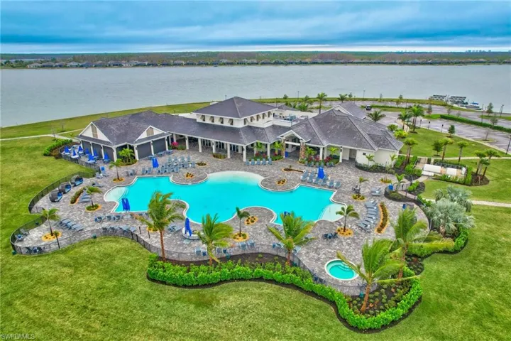Club Pool and Spa featuring a Lake view