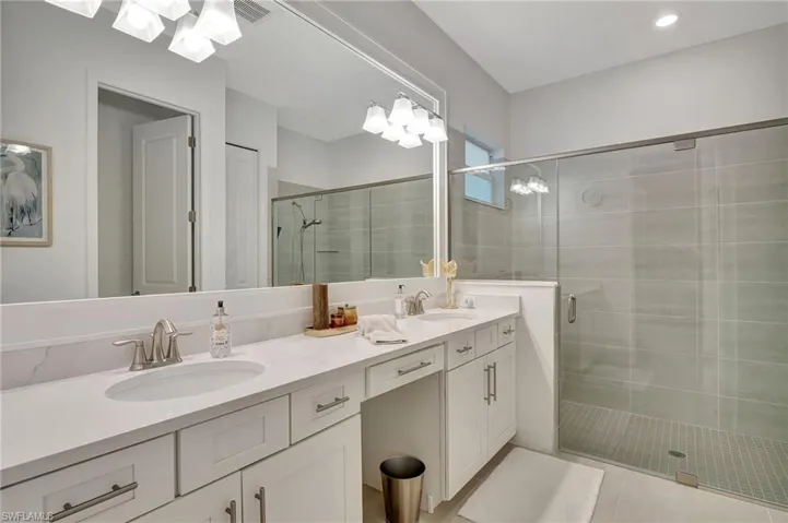 Primary Bathroom with Vanity,Finished Custom Mirror