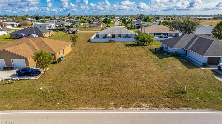 Aerial view of duplex lot area
