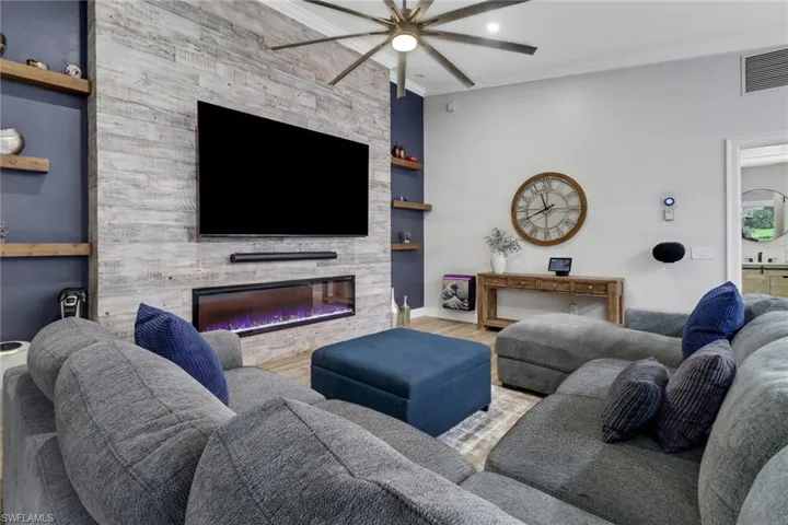 Custom wall unit with fireplace