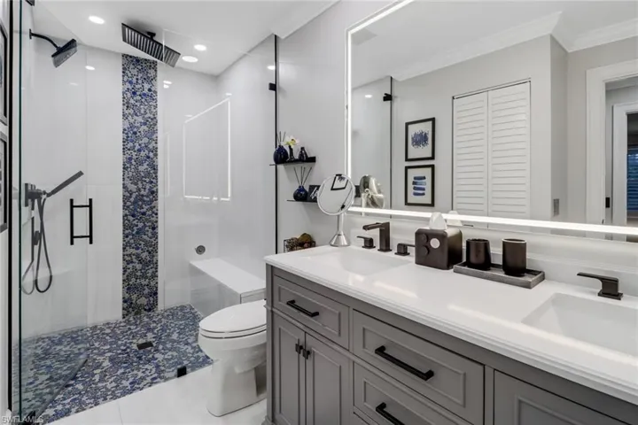 Completely redone bathroom with zero edge shower