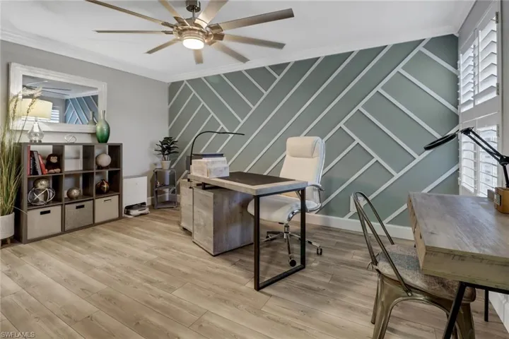Guest bedroom with custom wall accents