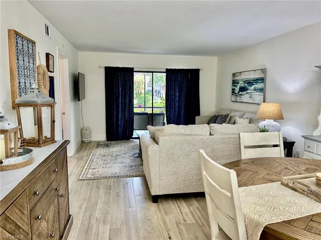 Living room featuring light wood-type flooring