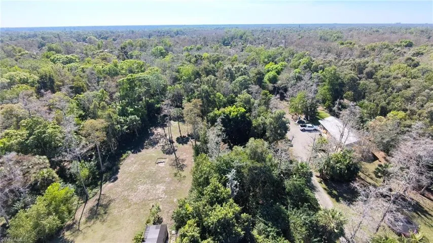 View of property location with a forest