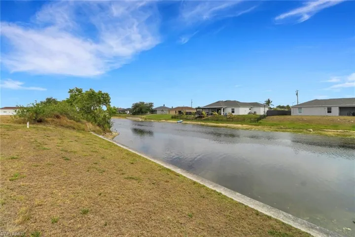 Water view with a residential view