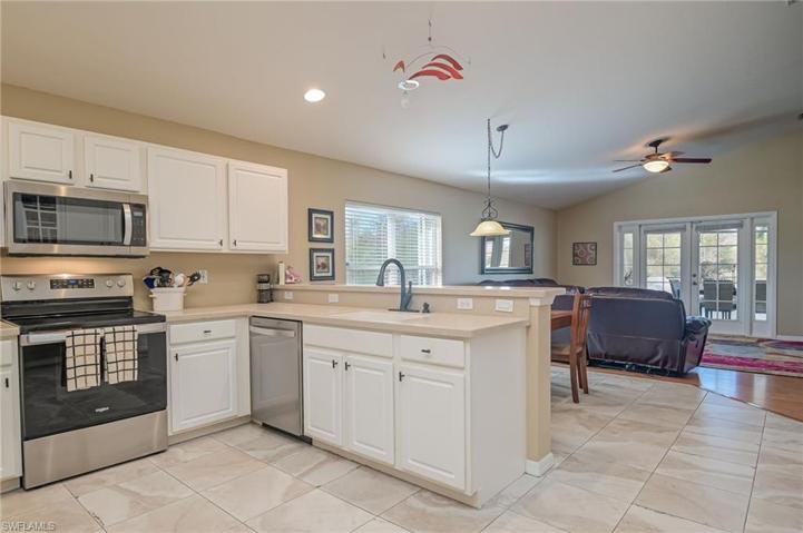 Open to family room and casual dining.