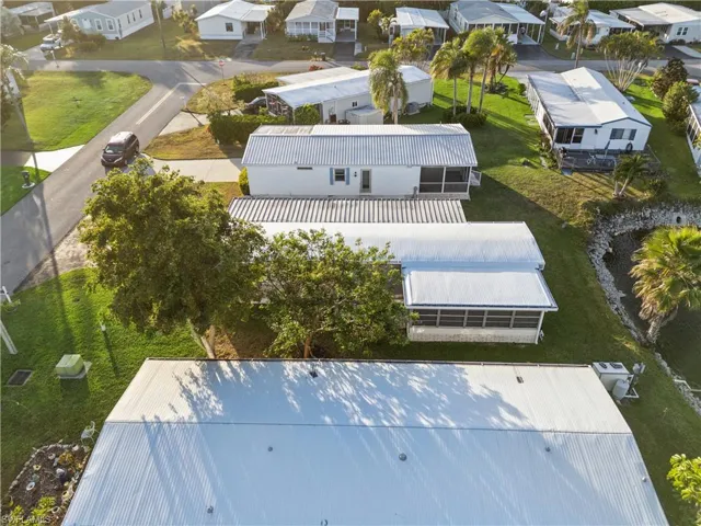 Aerial perspective of suburban area