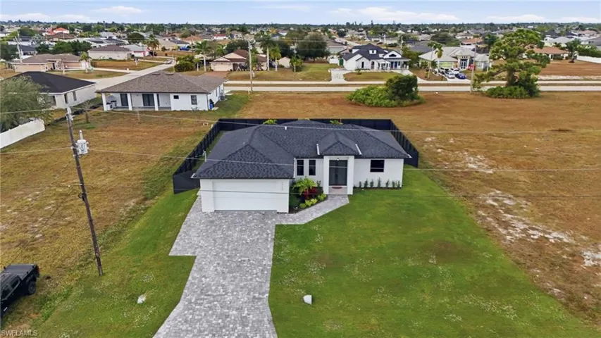 Aerial view of residential area