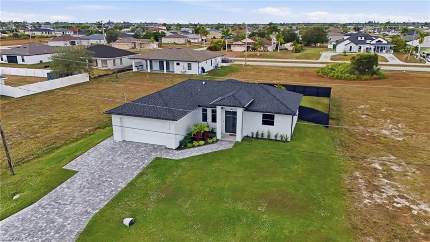Aerial view of residential area