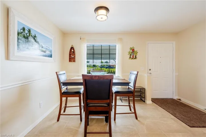 View of tiled dining area