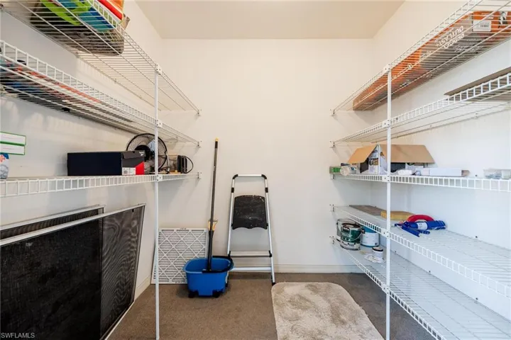 View of spacious outdoor storage