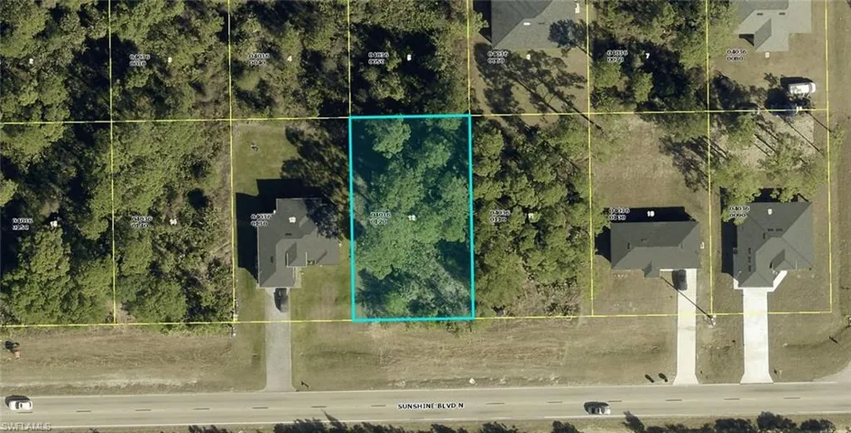 Aerial Plat Map. Indicating the boundaries and relative position of the property within a larger land division