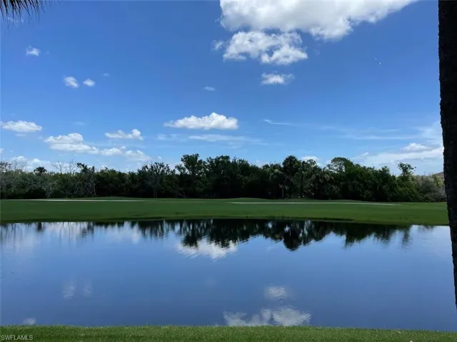 Reflections of trees, clouds and blue skies!