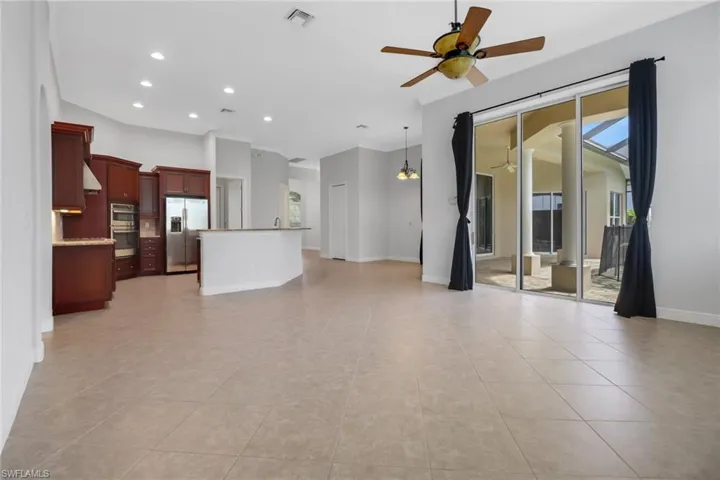 View of kitchen from family room