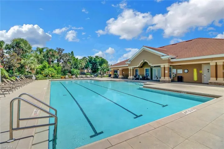 Community pool featuring a patio area