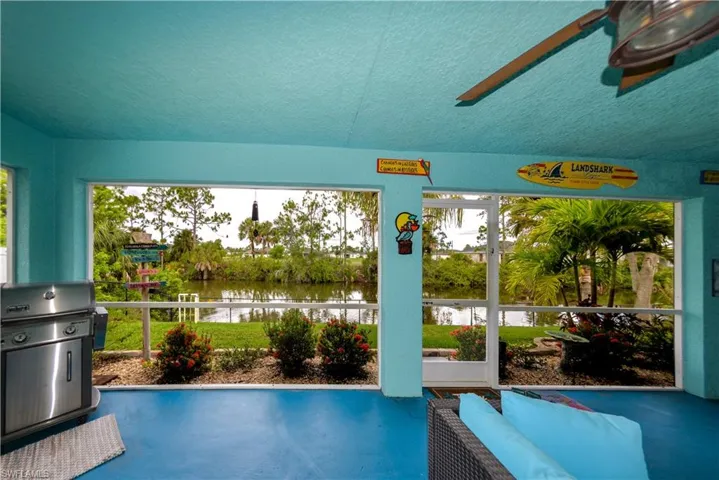 Lanai water view and grilling area
