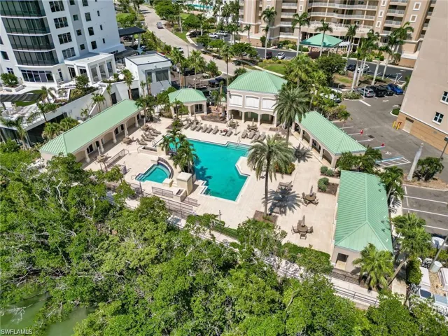 Aerial view of the resort style pool