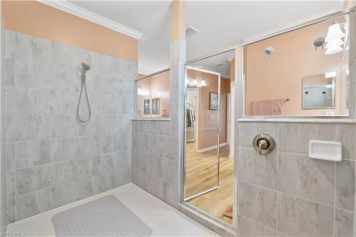 Spacious shower in primary suite