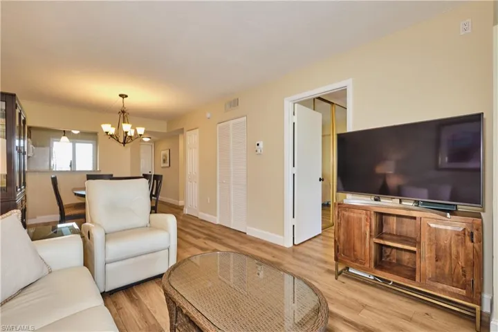 The master suite sits just off of the great room.
