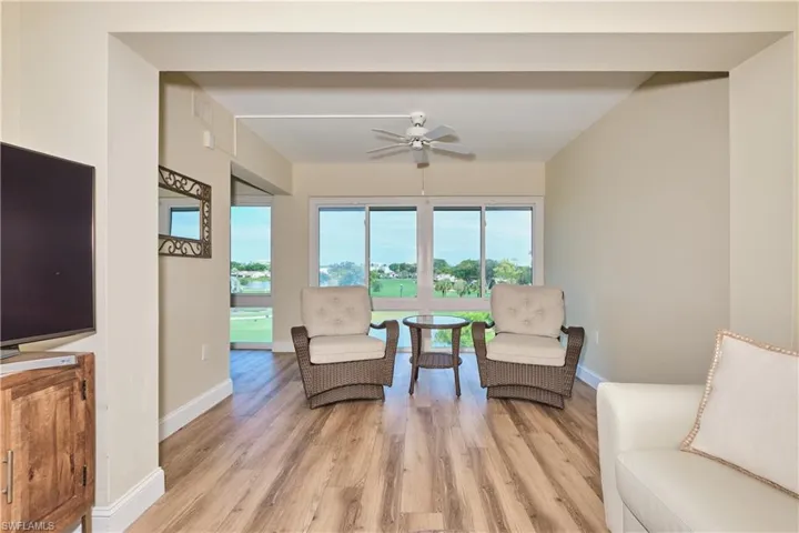 Enjoy your morning coffee while overlooking the beautiful golf course view.