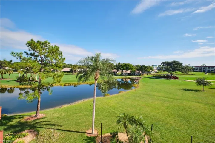 Water to golf course view.