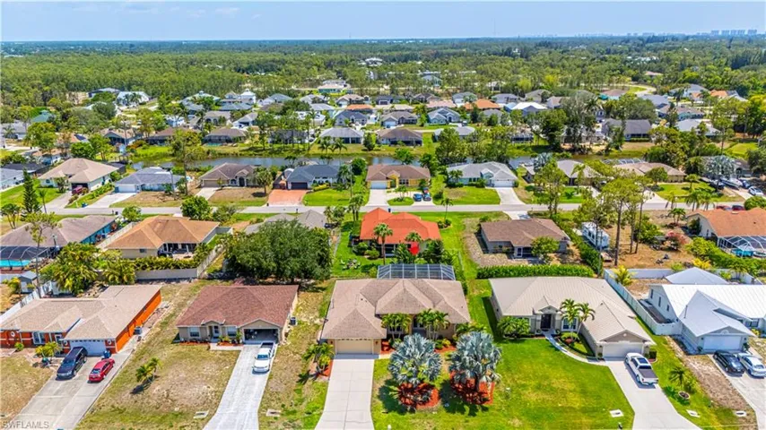 Aerial view of residential area
