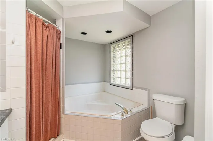 tiled tub area