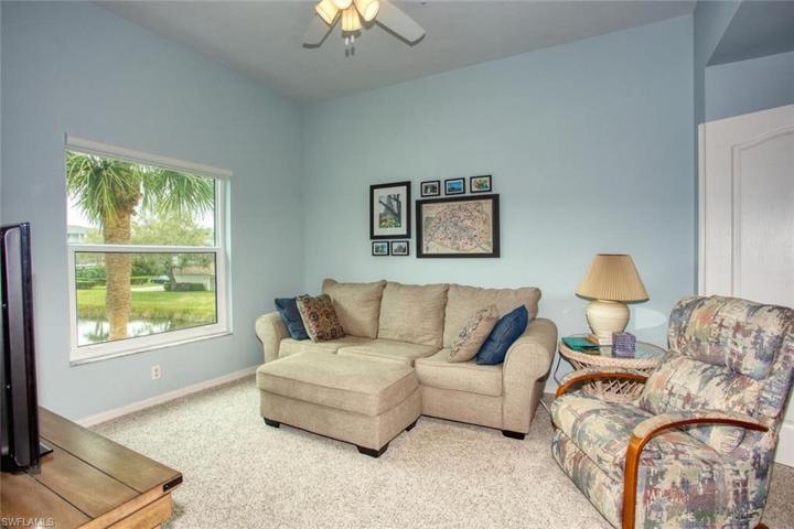 Den, natural light and views of lake