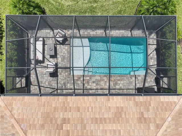 Bird's eye view of a pool