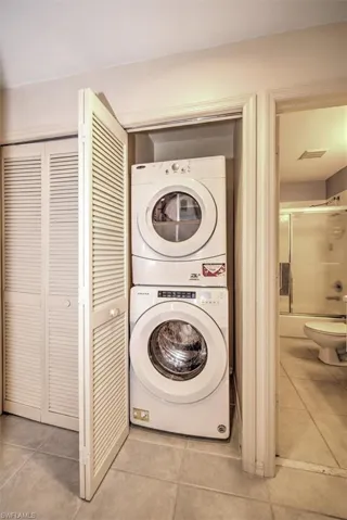 Full sized washer and dryer.