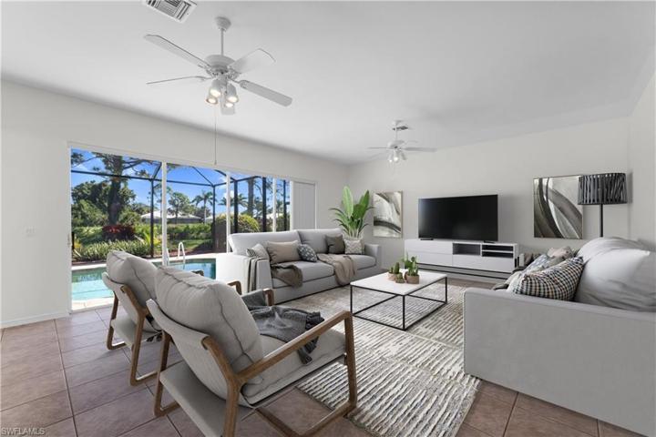 Great room with a beautiful golf course view!