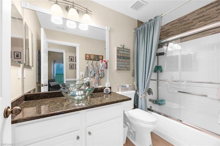Guest Bathroom Granite Countertops/ Glass Bowl Sinks