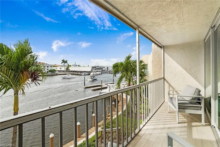 Balcony with a water view