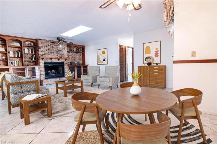 Virtually staged family room