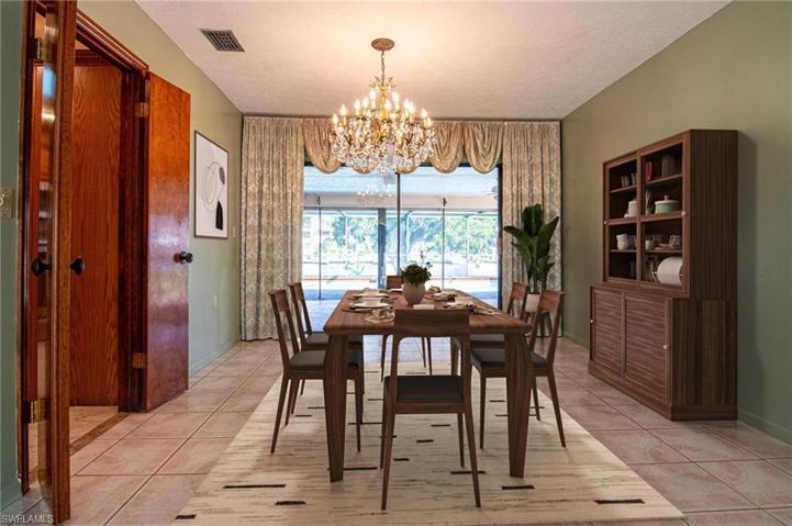 Virtually staged dining room.