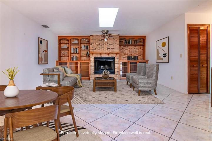 Large Ceiling skylight fills the room with a warm sunshine glow!