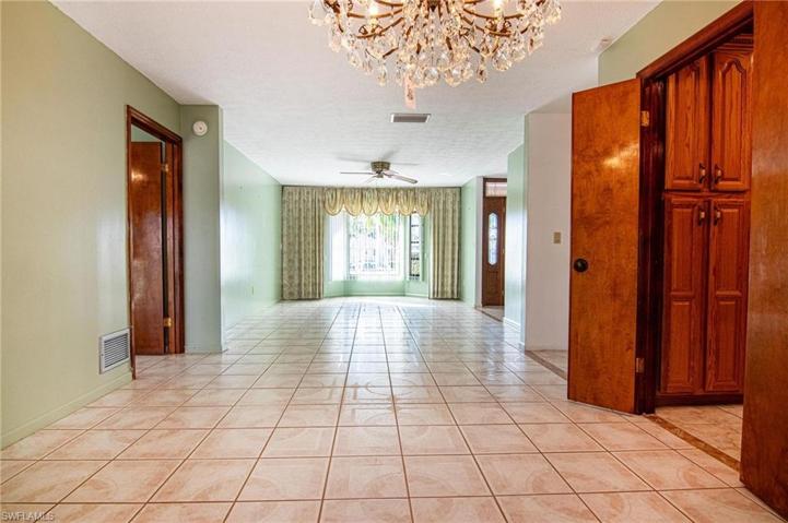 Dining area with kitchen access.