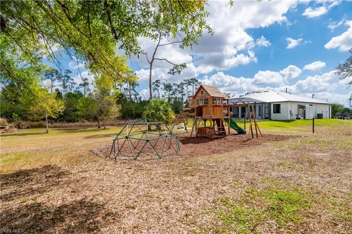 View of playground with a lawn