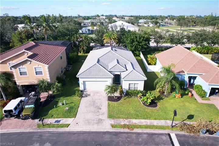 Aerial perspective of suburban area