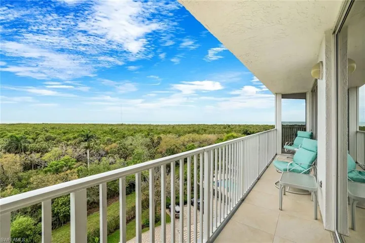Balcony with a forest view
